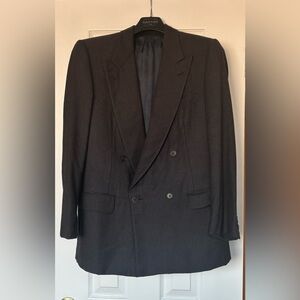 LANVIN Wool Grey Double Breasted Blazer